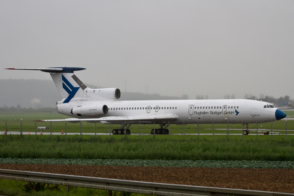 Stuttgart Airport, D-ASFG, Tupolev, TU-154 B-2 (Trainingsmaschine der Flughefen-Feuerwehr STR), 12.09.2014. STR-EDDS, Stuttgart, Germany 