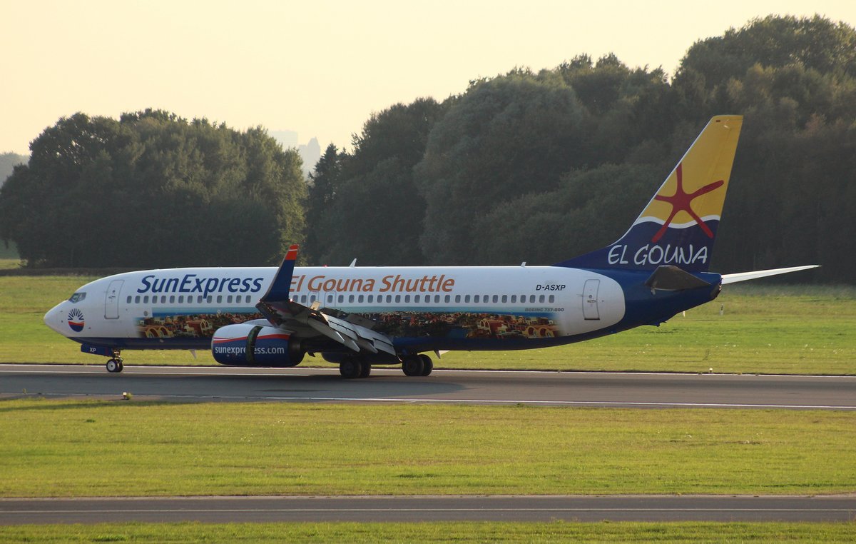 Sun Express Deutschland, D-ASXP, (c/n 29684),Boeing 737-8HX(WL), 14.09.2016, HAM-EDDH, Hamburg, Germany (El Gouna Shuttle livery) 