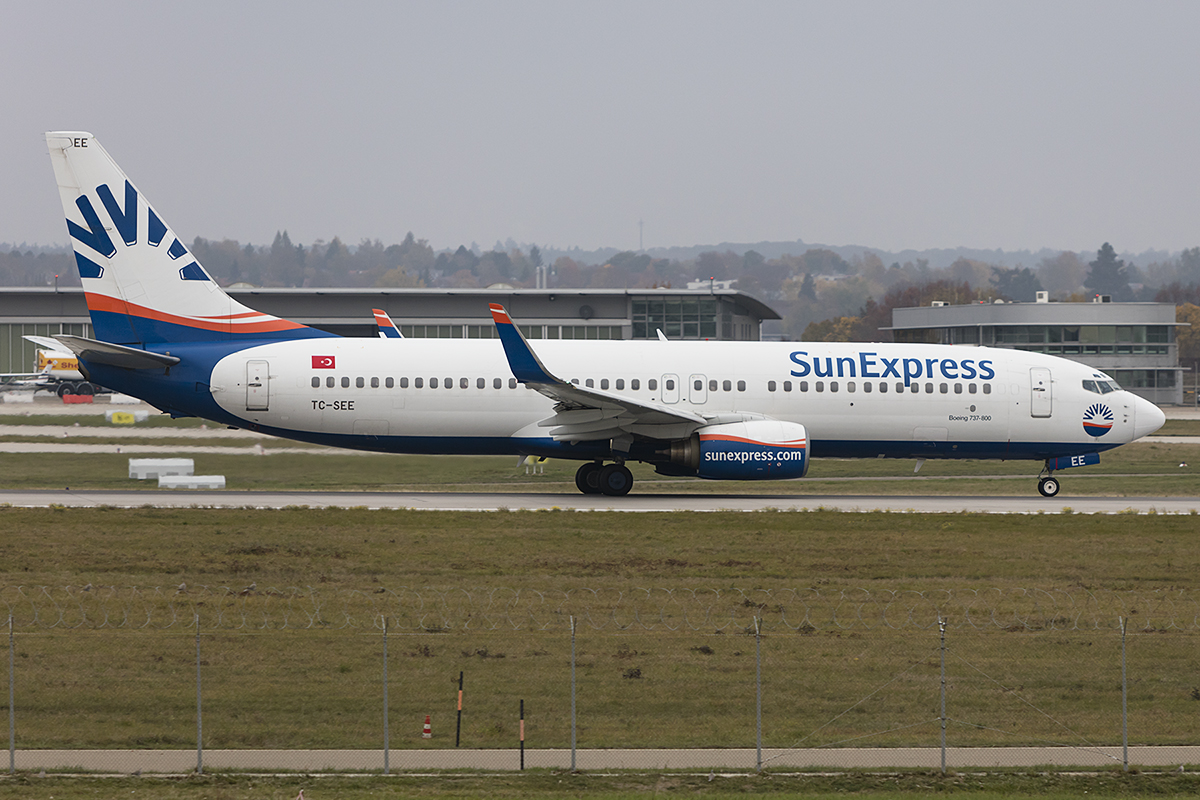 Sun Express, TC-SEE, Boeing, B737-8CX, 04.11.2018, STR, Stuttgart, Germany 


