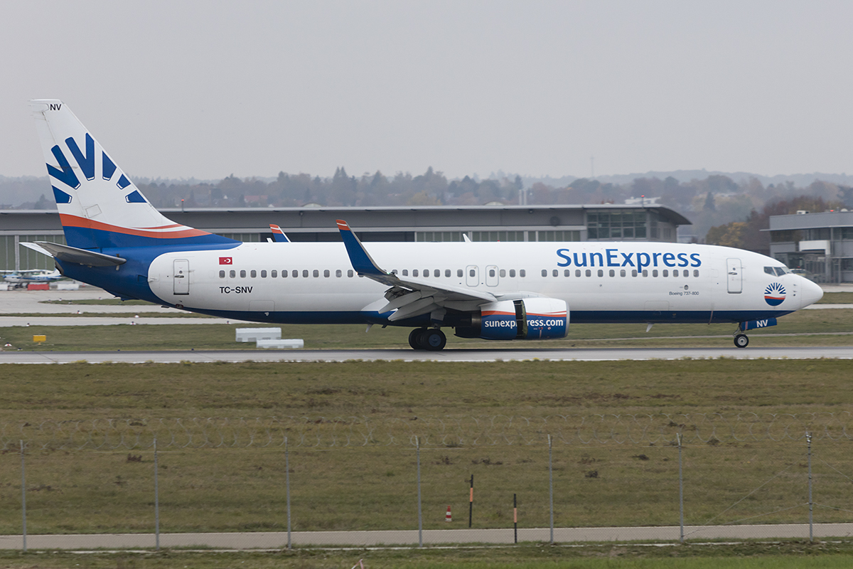 Sun Express, TC-SNV, Boeing, B737-86J, 04.11.2018, STR, Stuttgart, Germany 


