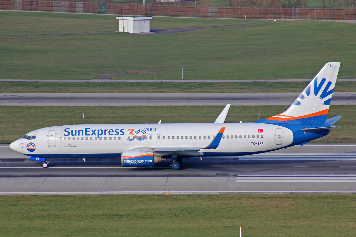 Sun Express, TC-SPA, Boeing B737-8HX, msn: 29684/2539, 20.Januar 2023, ZRH Zürich, Switzerland.