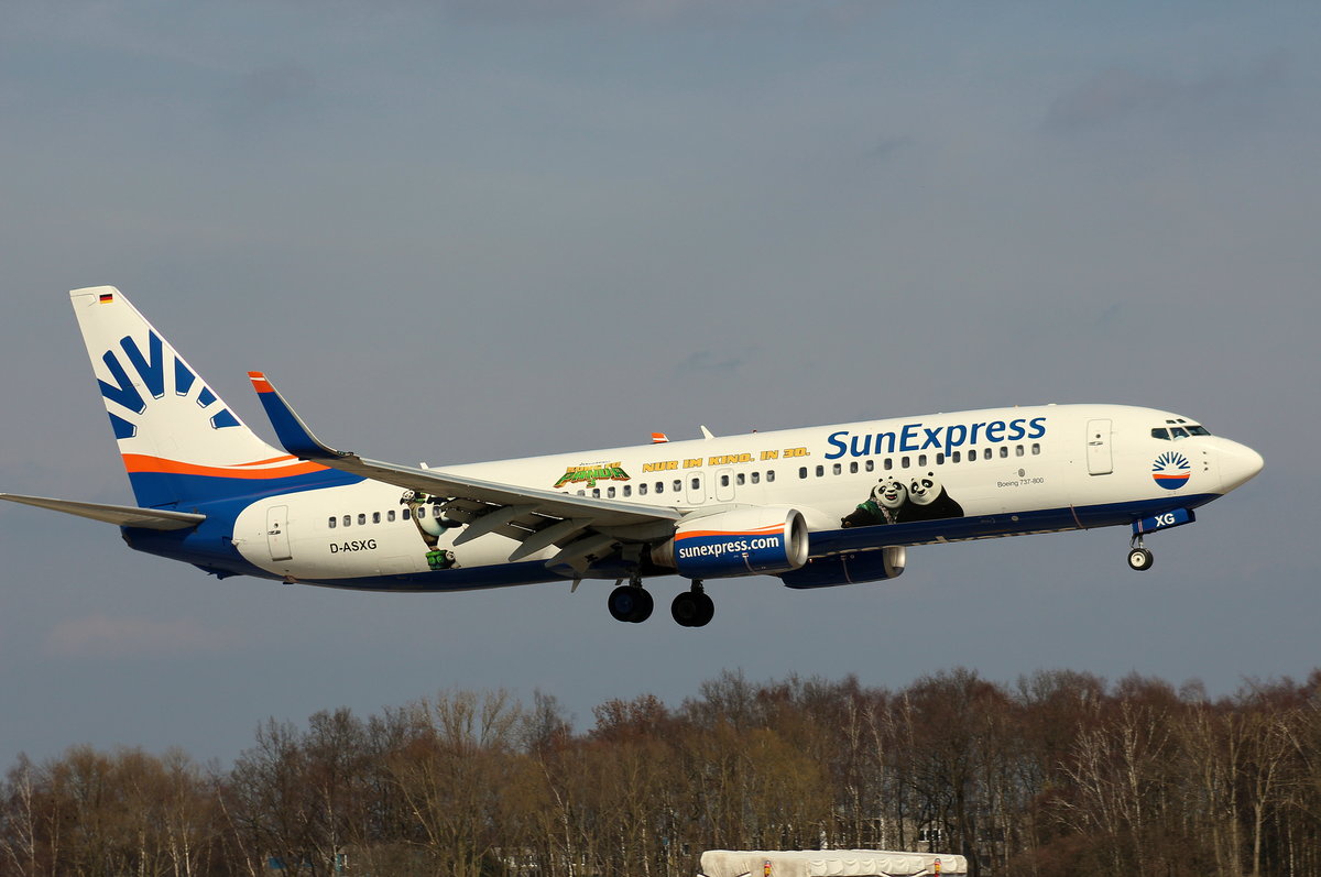 Sunexpress Germany, D-ASXG, Boeing 737-8CX(WL), 02.04.2016, HAM-EDDH, Hamburg, Germany (Panda Kung Fu 3 cs.)