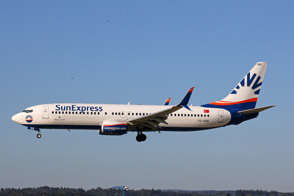 Sunexpress, TC-SEK, Boeing 737-88HC, msn: 61172/5554, 20.September 2019, ZRH Zürich, Switzerland.