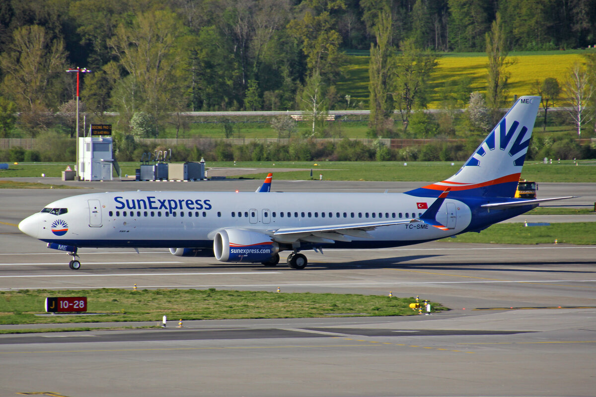 SunExpress, TC-SME, Boeing 737-8MAX, msn: 63607/8155, 18.April 2022, ZRH Zürich, Switzerland.