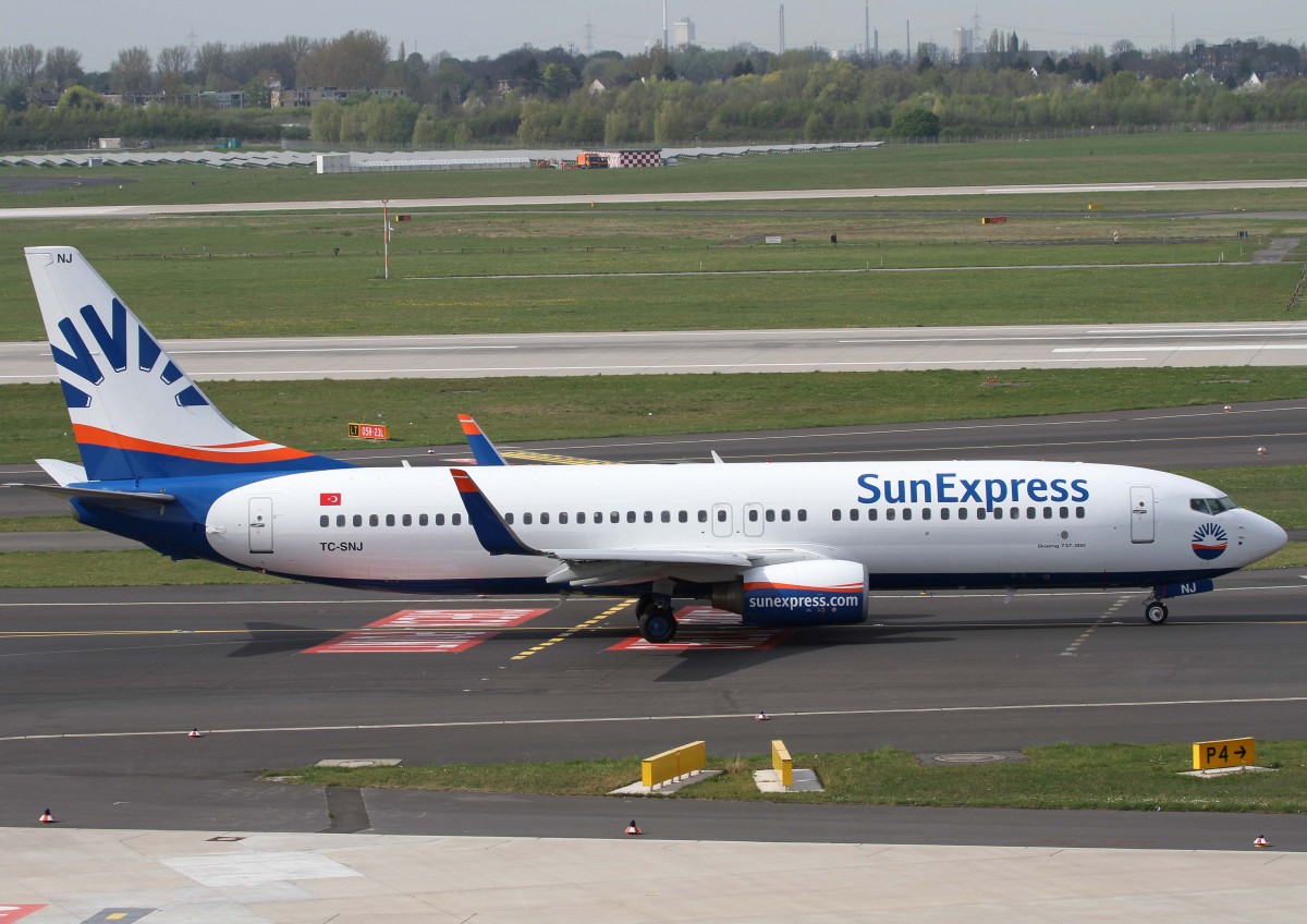 SunExpress, TC-SNJ, Boeing, 737-800 wl (neue SE-Lackierung), 02.04.2014, DUS-EDDL, Dsseldorf, Germany 