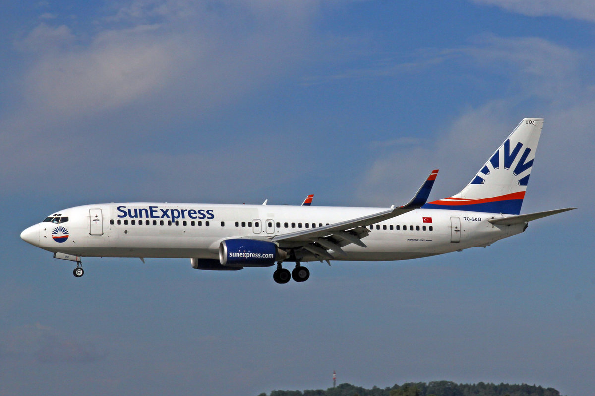 SunExpress, TC-SUO, Boeing 737-86Q, 29.Juli 2017, ZRH Zürich, Switzerland.
