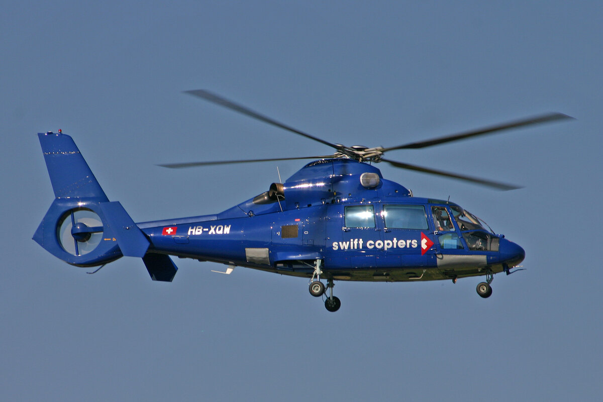 Swift Copters, HB-XQW, Aerospatiale AS-365N2 Dauphin 2, msn: 6350, 21.Juni 2008, BSL Basel - Mühlhausen, Switzerland.