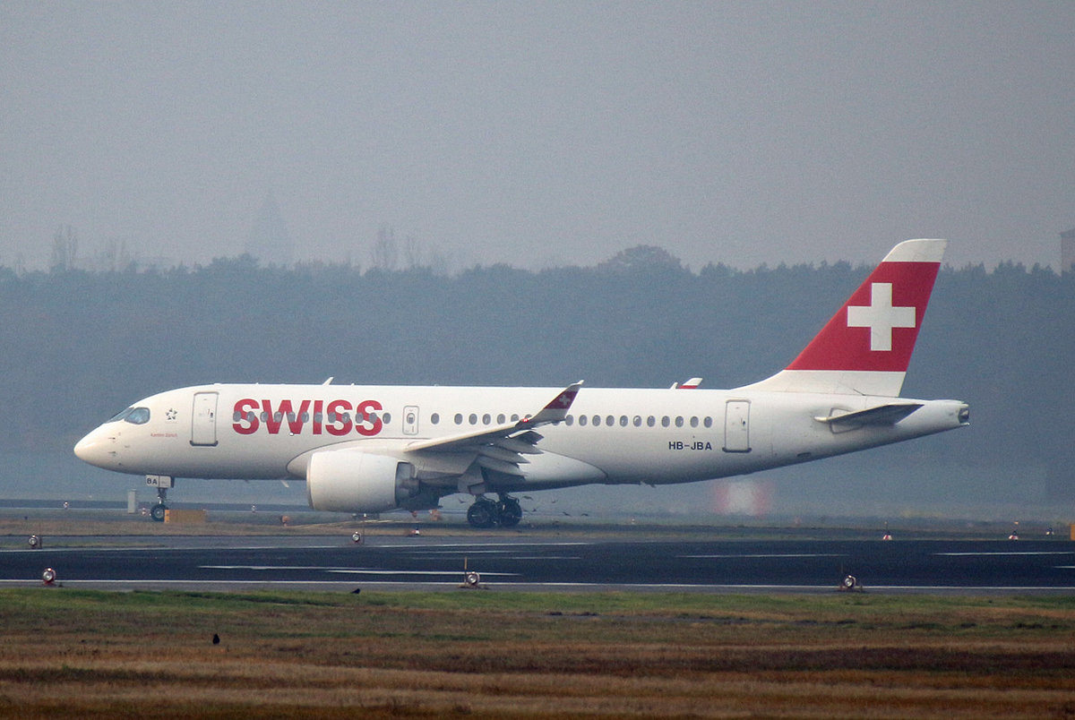 Swiss, Airbus A 220-100, HB-JBA, TXL, 24.11.2019