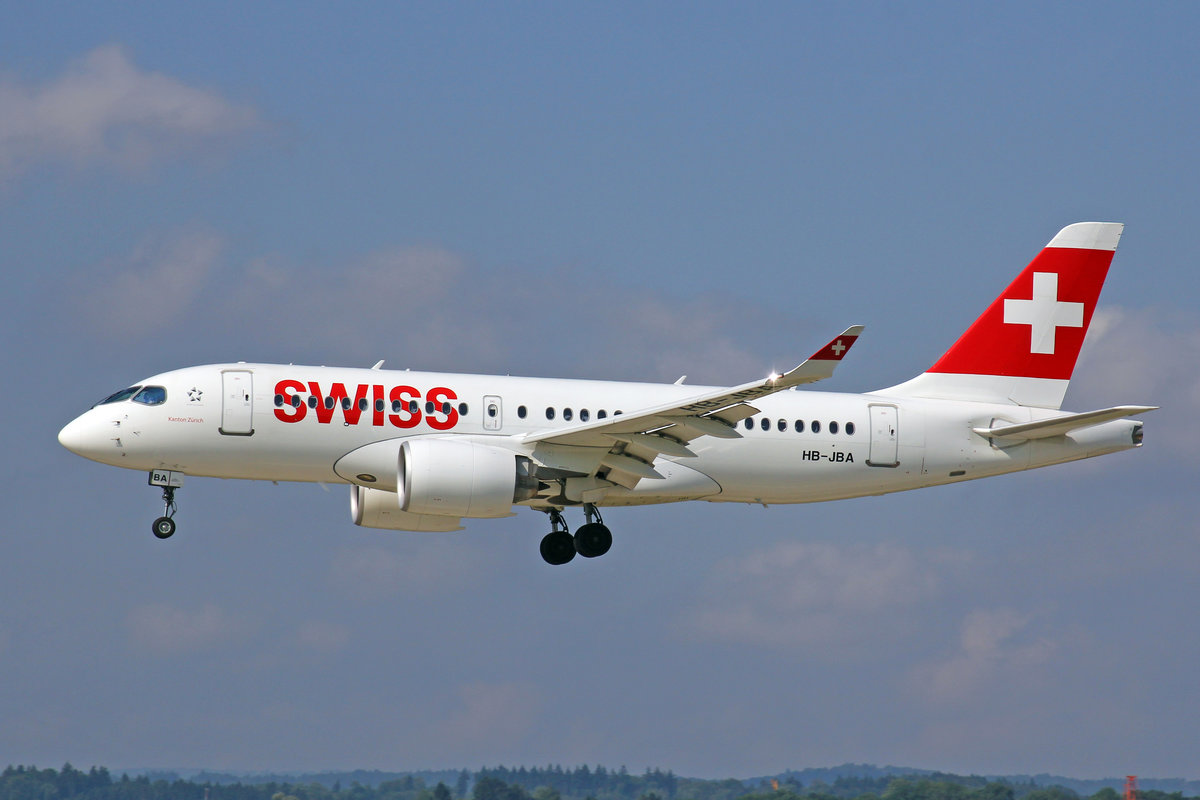 SWISS Global Air Lines, HB-JBA, Bombardier CS-100,  Kanton Zürich , 21.Juli 2017, ZRH Zürich, Switzerland.