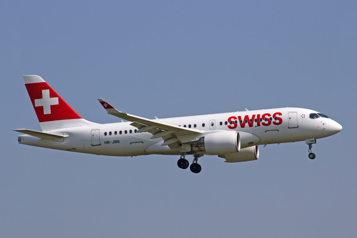 SWISS Global Air Lines, HB-JBB, Bombardier CS-100,  Canton de Genève , 13.September 2016, ZRH Zürich, Switzerland.