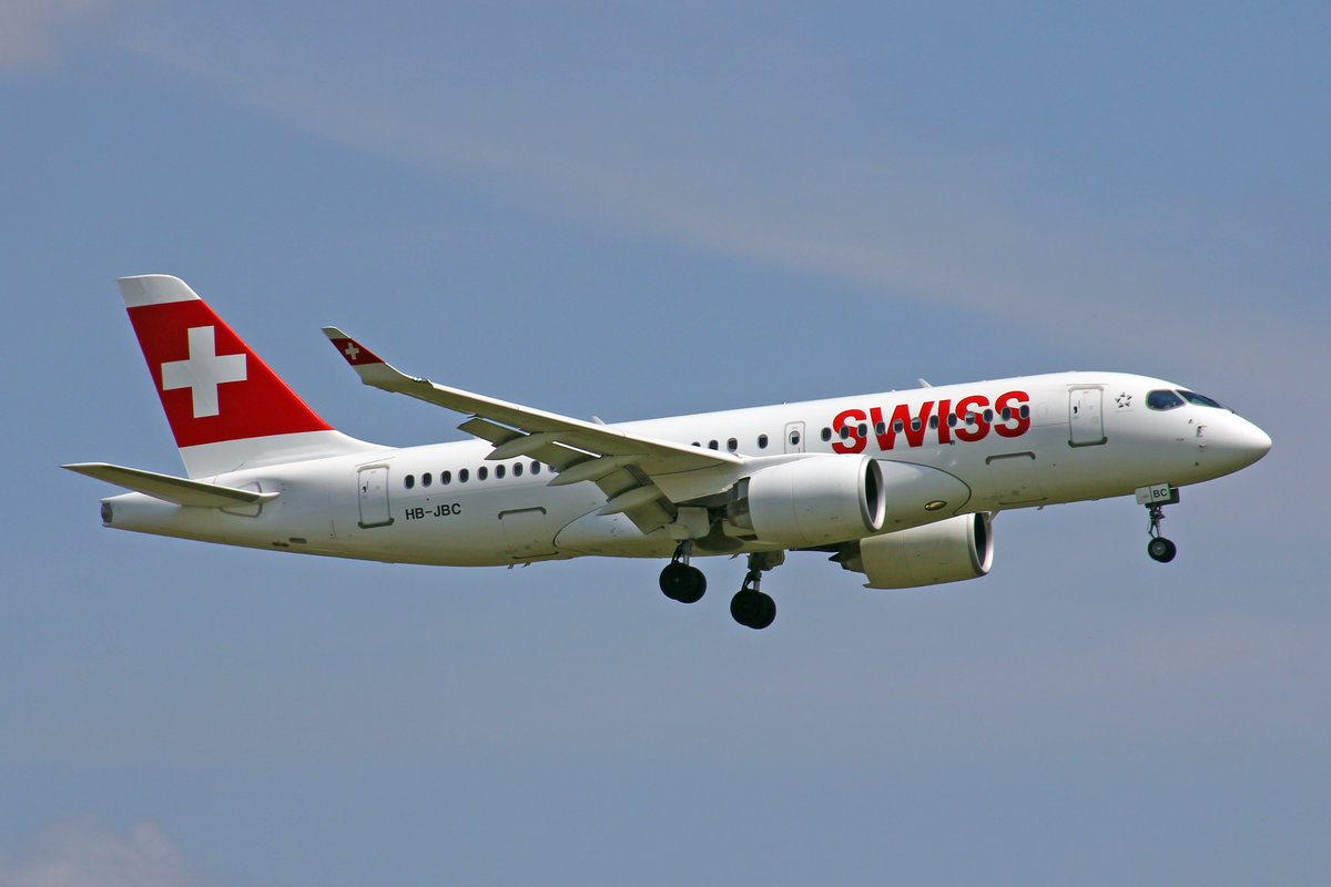 SWISS Global Air Lines, HB-JBC, Bombardier CS-100, 21.Juli 2017, ZRH Zürich, Switzerland.