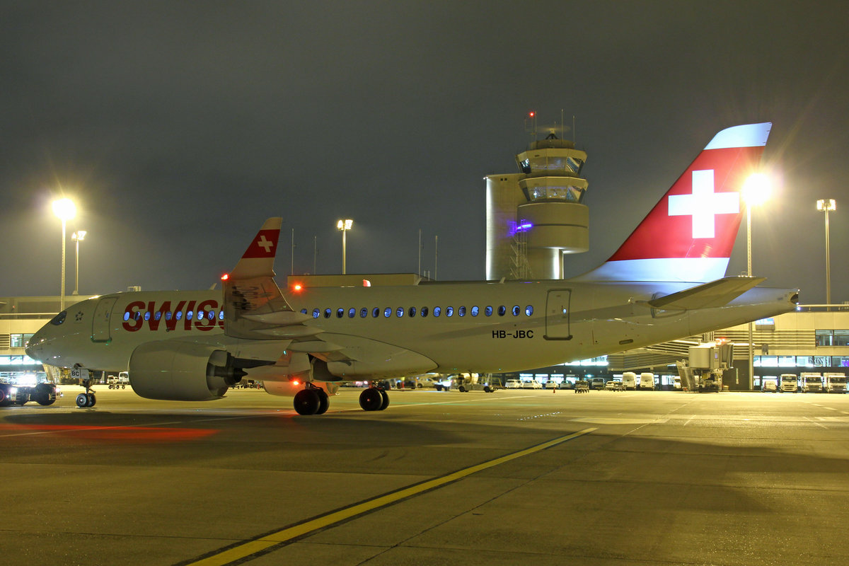 SWISS Global Air Lines, HB-JBC, Bombardier CS-100, 24.November 2016, ZRH Zürich, Switzerland.