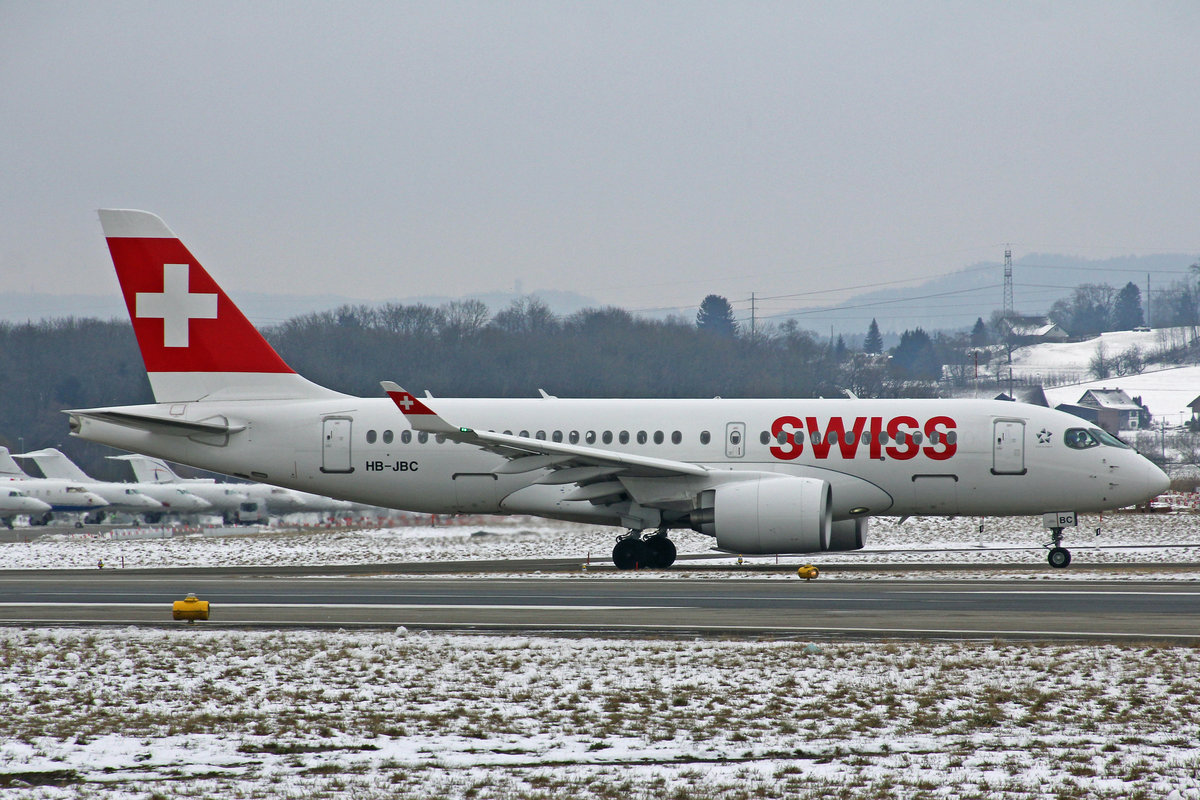 SWISS Global Air Lines, HB-JBC, Bombardier CS-100, 18.Januar 2017, ZRH Zrich, Switzerland.