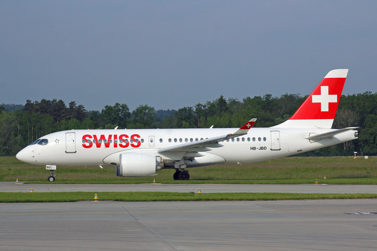 SWISS Global Air Lines, HB-JBD, Bombardier CS-100, msn: 50013, 25.Mai 2019, ZRH Zürich, Switzerland.
