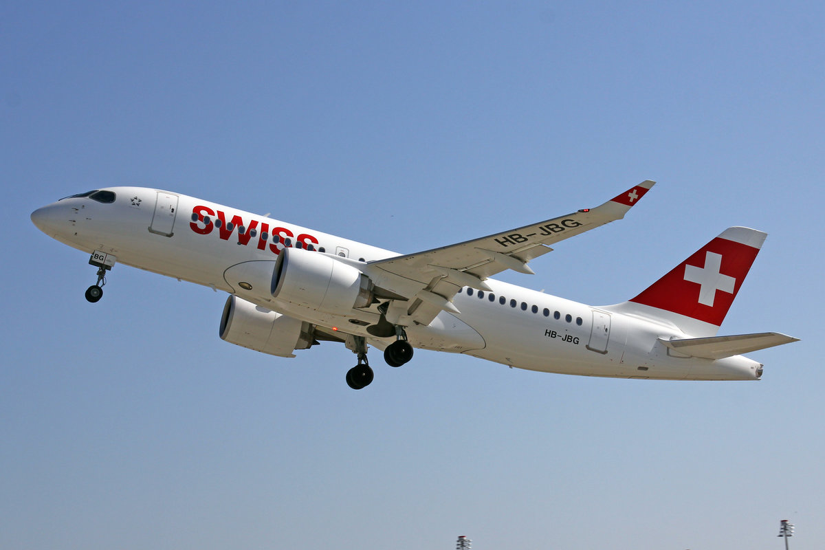 SWISS Global Air Lines, HB-JBG, Bombardier CS-100, 08.Juli 2017, ZRH Zürich, Switzerland.