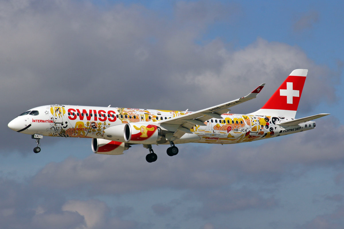 SWISS Global Air Lines, HB-JCA, Bombardier CS-300,  Fichtre 2017 , 7.August 2017, ZRH Zürich, Switzerland.