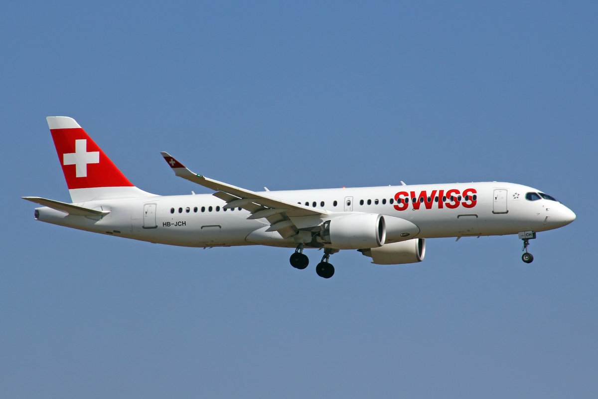 SWISS Global Air Lines, HB-JCH, Bombardier CS-300, msn: 55021, 24.März 2018, ZRH Zürich, Switzerland.
