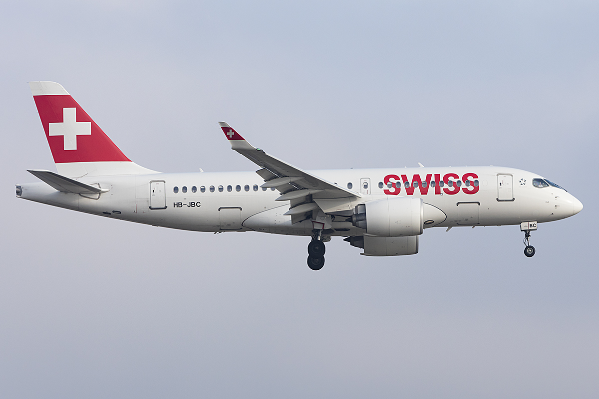 Swiss, HB-JBC, Bombardier, CS-100, 19.01.2019, ZRH, Zürich, Switzerland 



