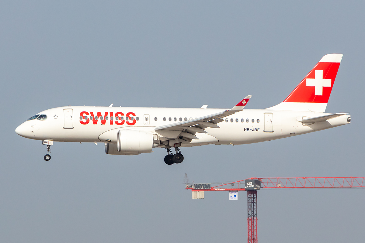 Swiss, HB-JBF, Bombardier, CS-100, 24.02.2021, FRA, Frankfurt, Germany