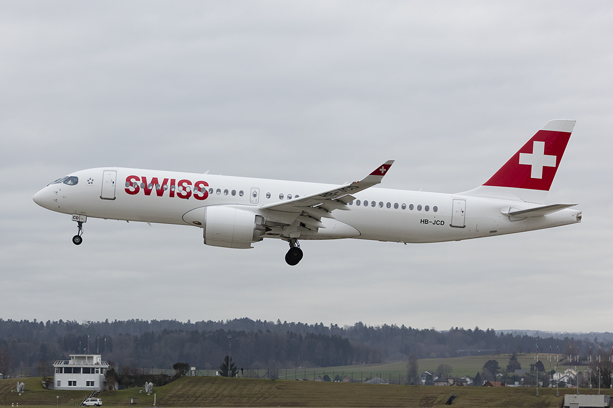 Swiss, HB-JCD, Bombardier, CS-300, 23.01.2018, ZRH, Zürich, Switzerland 



