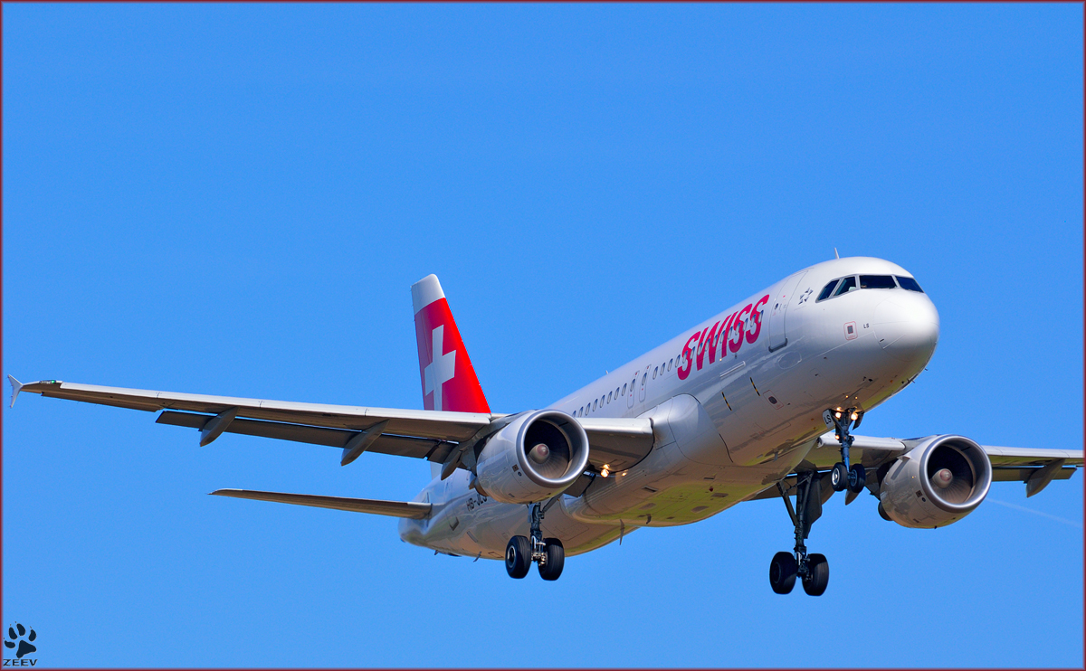 SWISS HB-JLS, Airbus A320-214 bei Trainingsflug auf Maribor Flughafen MBX. /4.10.2013