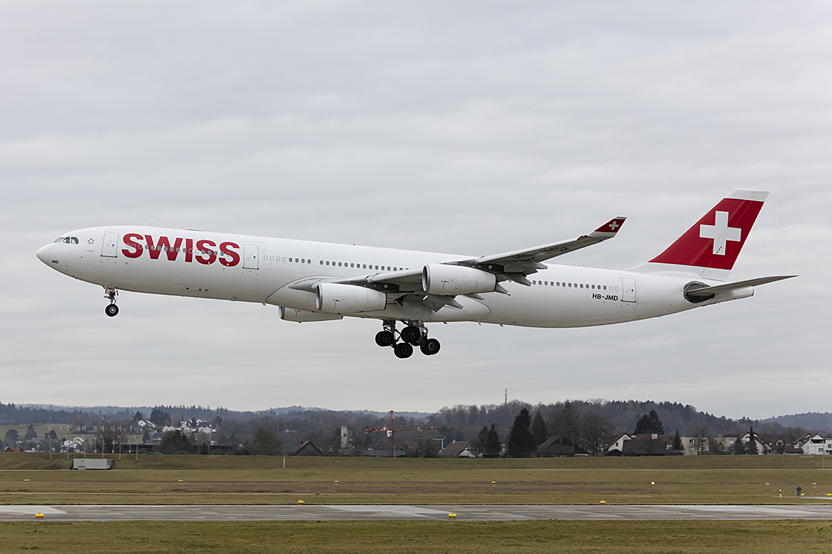 Swiss, HB-JMD, Airbus, A340-313X, 23.01.2018, ZRH, Zürich, Switzerland 



