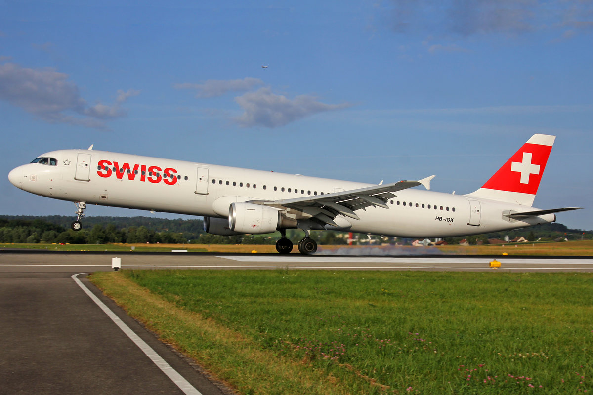 SWISS International Air Lines, HB-IOK, Airbus A321-111, msn: 987, 01.August 2019, ZRH Zürich, Switzerland.