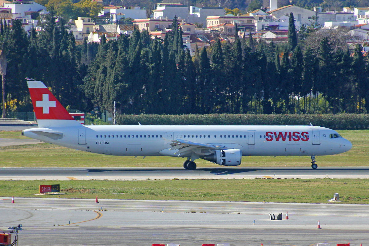SWISS International Air Lines, HB-IOM, Airbus A321-212, msn: 4534,  Biel/Bienne , 03.Februar 2019, AGP Málaga-Costa del Sol, Spain.