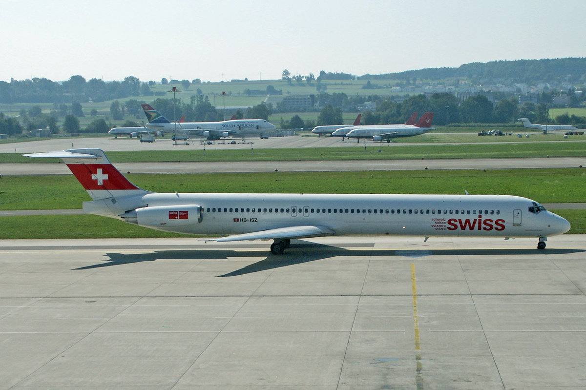 SWISS International Air Lines, HB-ISZ, McDonnell Douglas MD-83, 14.September 2002, ZRH Zürich, Switzerland.