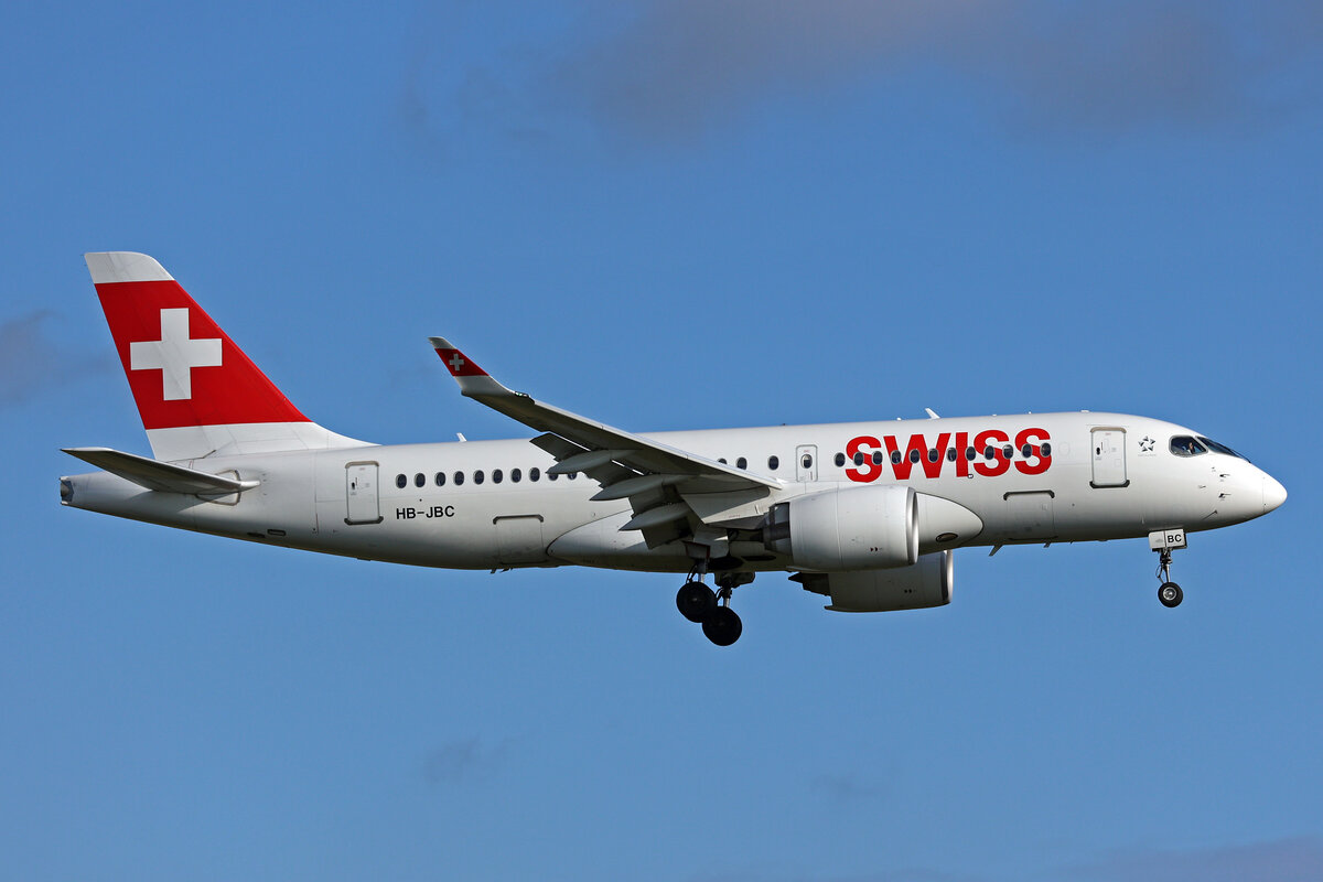 SWISS International Air Lines, HB-JBC, Bombardier CS-100, msn: 50012, 25.November 2023, ZRH Zürich, Switzerland.