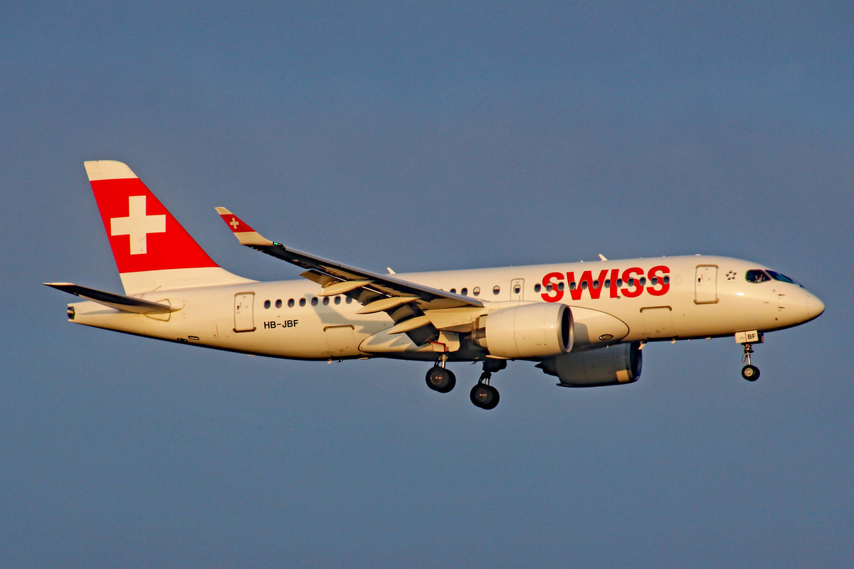 SWISS International Air Lines, HB-JBF, Bombardier CS-100, msn: 50015, 26.Dezember 2018, ZRH Zürich, Switzerland.