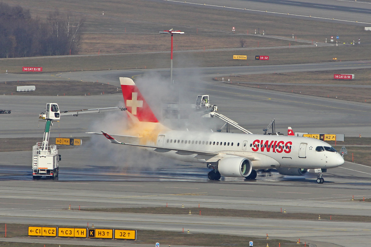 SWISS International Air Lines, HB-JBG, Bombardier CS-100, msn: 50016, 02.März 2021, ZRH Zürich, Switzerland.