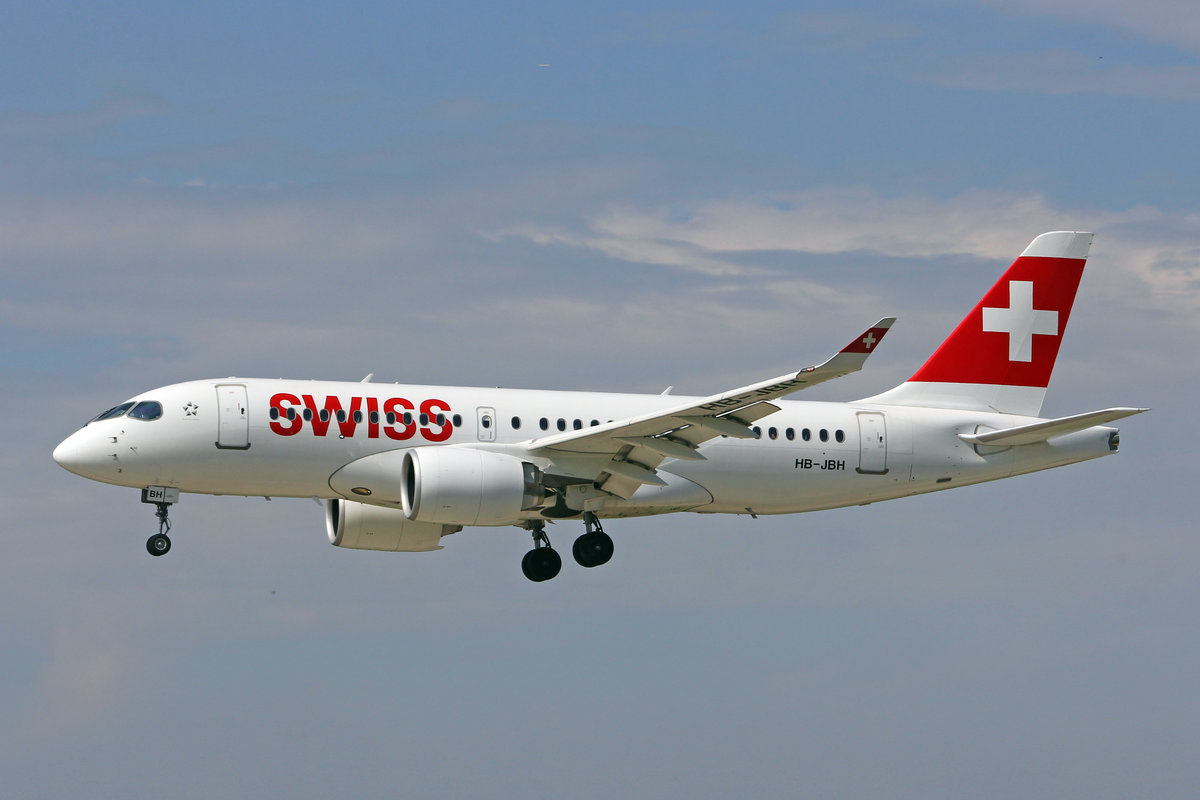 SWISS International Air Lines, HB-JBH, Bombardier CS-100, msn: 50017, 21.Mai 2018, ZRH Zürich, Switzerland.