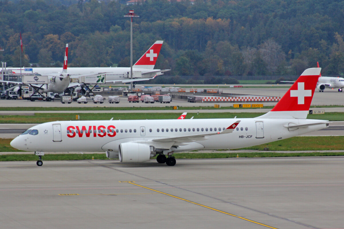 SWISS International Air Lines, HB-JCF, Bombardier CS-300, msn: 55015, 10.Oktober 2022, ZRH Zürich, Switzerland.