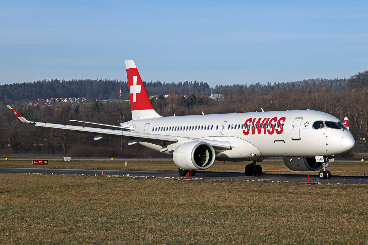 SWISS International Air Lines, HB-JCI, Bombardier CS-300, msn: 55023, 14.Januar 2024, ZRH Zürich, Switzerland.