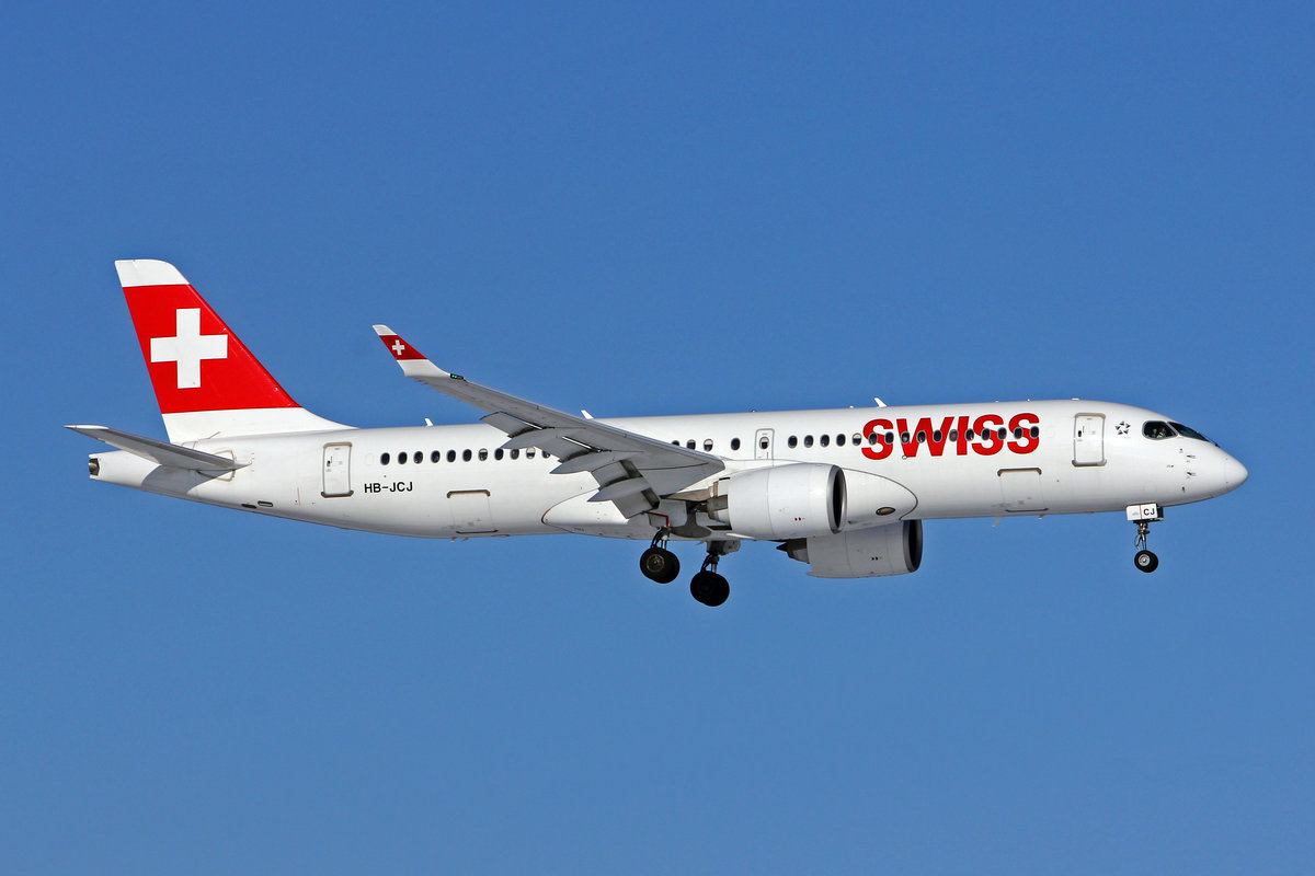 SWISS International Air Lines, HB-JCJ, Bombardier CS-300, msn: 55025, 13.Februar 2021, ZRH Zürich, Switzerland.