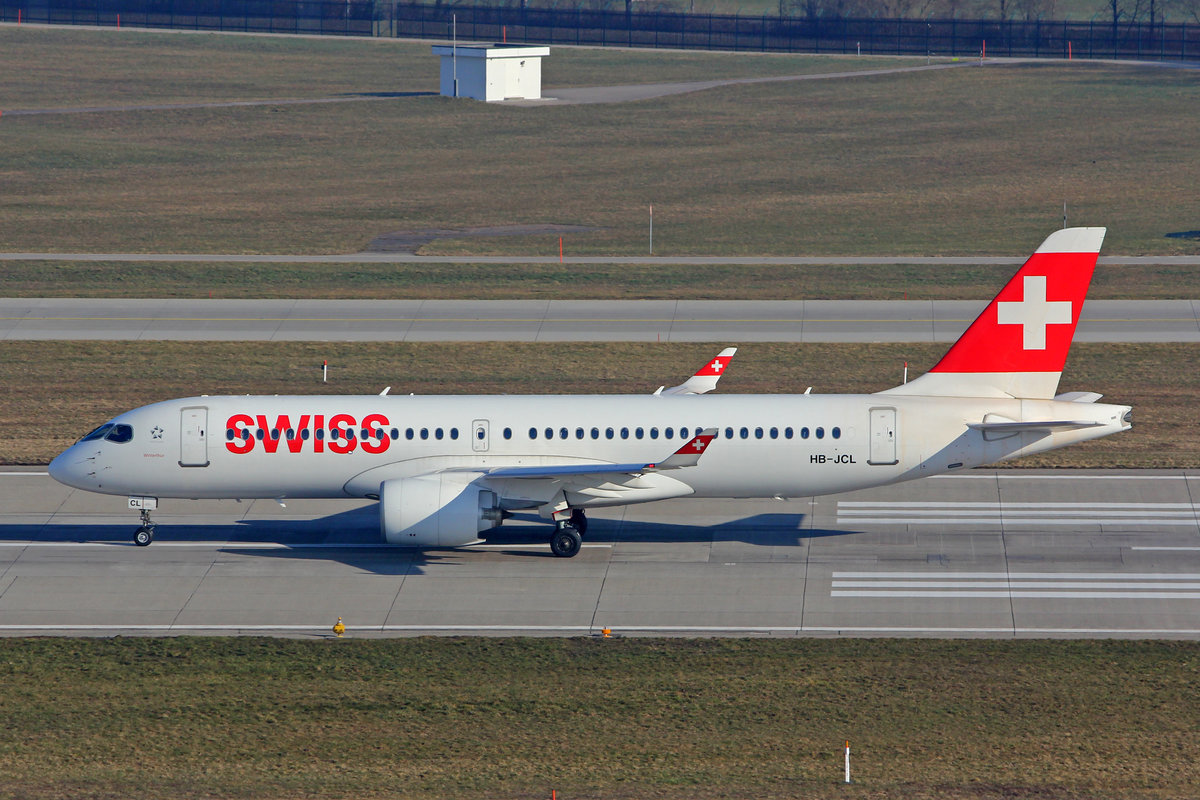 SWISS International Air Lines, HB-JCL, Bombardier CS-300, msn: 55029,  Winterthur , 02.März 2021, ZRH Zürich, Switzerland.