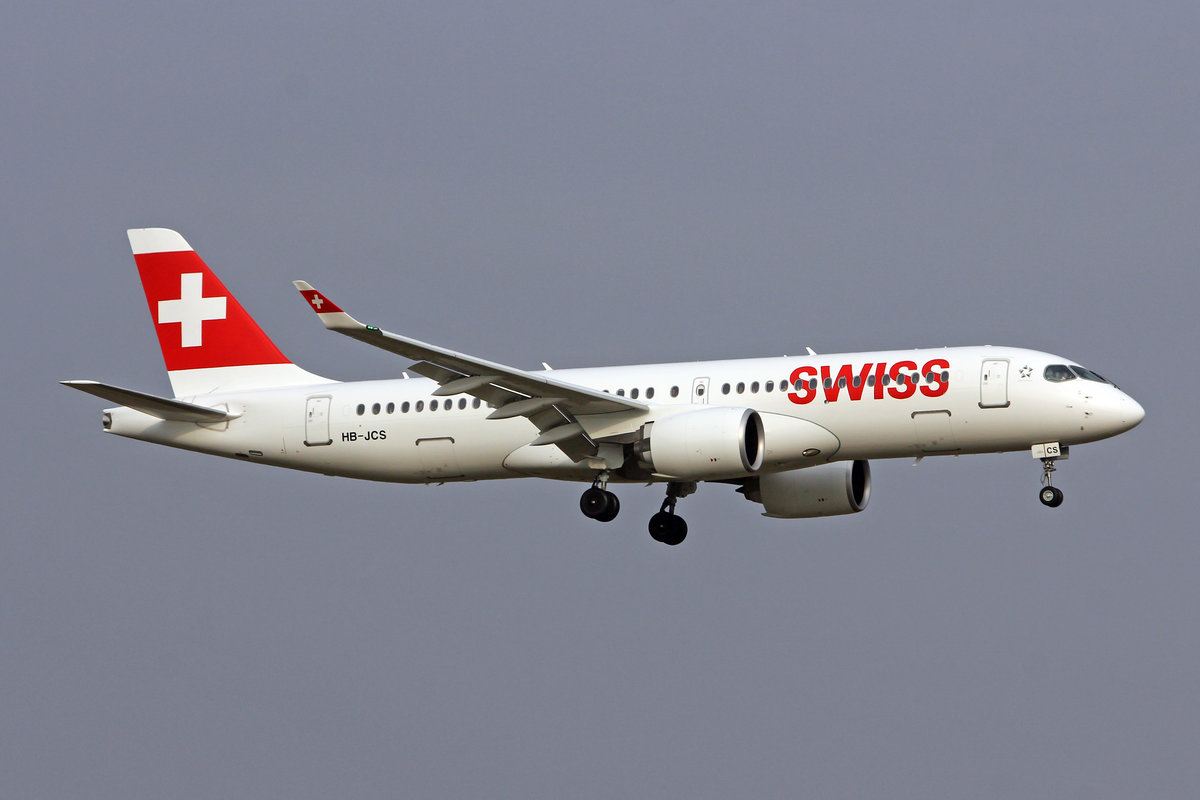 SWISS International Air Lines, HB-JCS, Airbus A220-371, msn: 55045, 21.Januar 2019, ZRH Zürich, Switzerland.