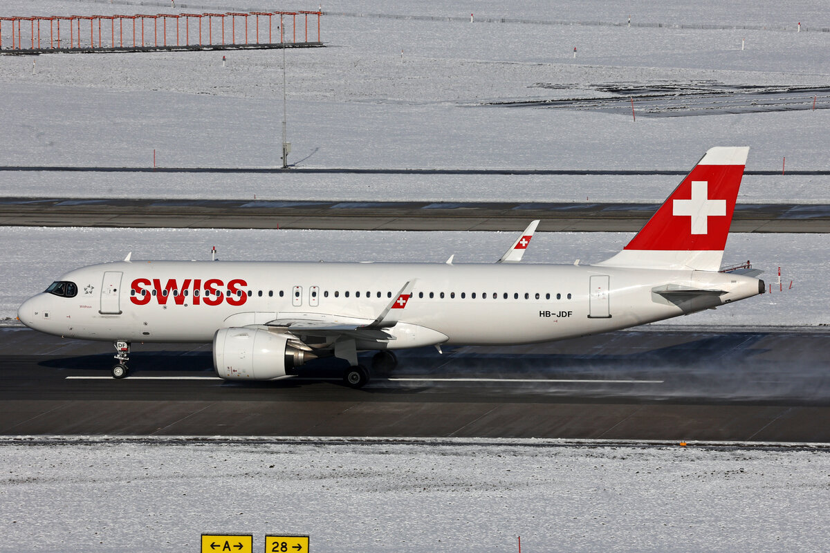 SWISS International Air Lines, HB-JDF, Airbus A320-271N, msn: 10735,  Wildhaus , 19.Januar 2024, ZRH Zürich, Switzerland.
