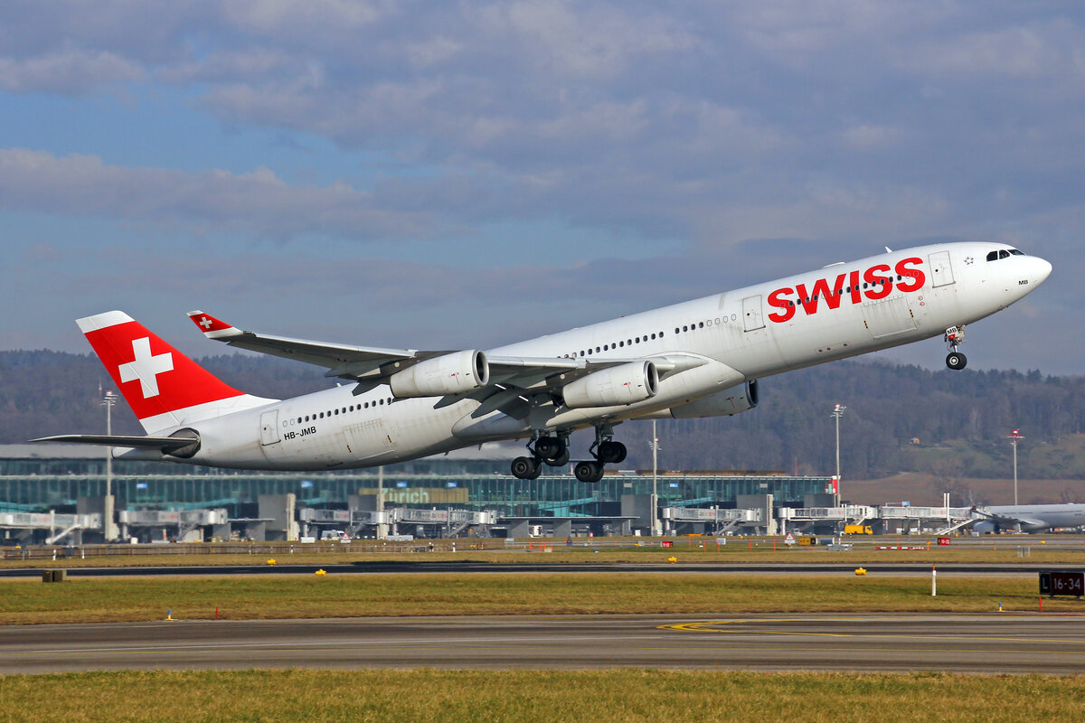 SWISS International Air Lines, HB-JMB, Airbus A340-313X, msn: 545,  Zürich , 16.Januar 2022, ZRH Zürich, Switzerland.