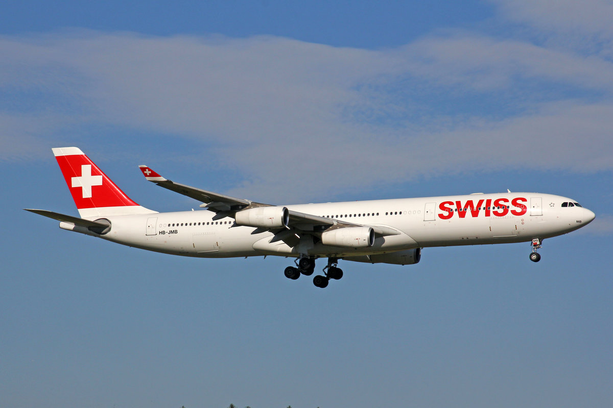 SWISS International Air Lines, HB-JMB, Airbus A340-313X,  Zürich , 29.September 2016, ZRH Zürich, Switzerland.