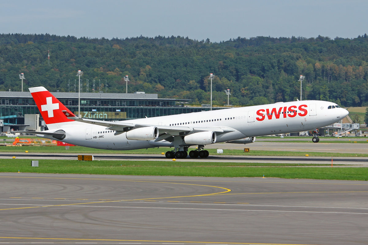 SWISS International Air Lines, HB-JMC, Airbus A340-313X, msn: 546,  Basel , 10.September 2018, ZRH Zürich, Switzerland.