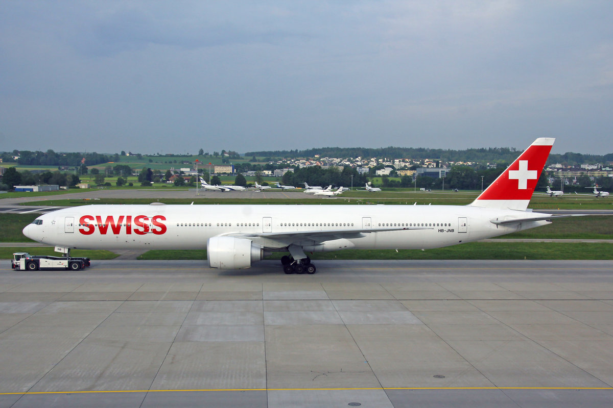 SWISS International Air Lines, HB-JNB, Boeing777-3DEER, msn: 44583/1383, 25.Mai 2019, ZRH Zürich, Switzerland.