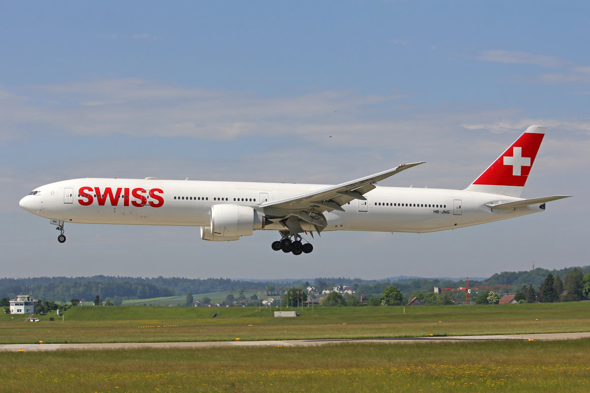 SWISS International Air Lines, HB-JNG, Boeing 777-3DEER, msn: 62752/1471, 21.Mai 2018, ZRH Zürich, Switzerland.
