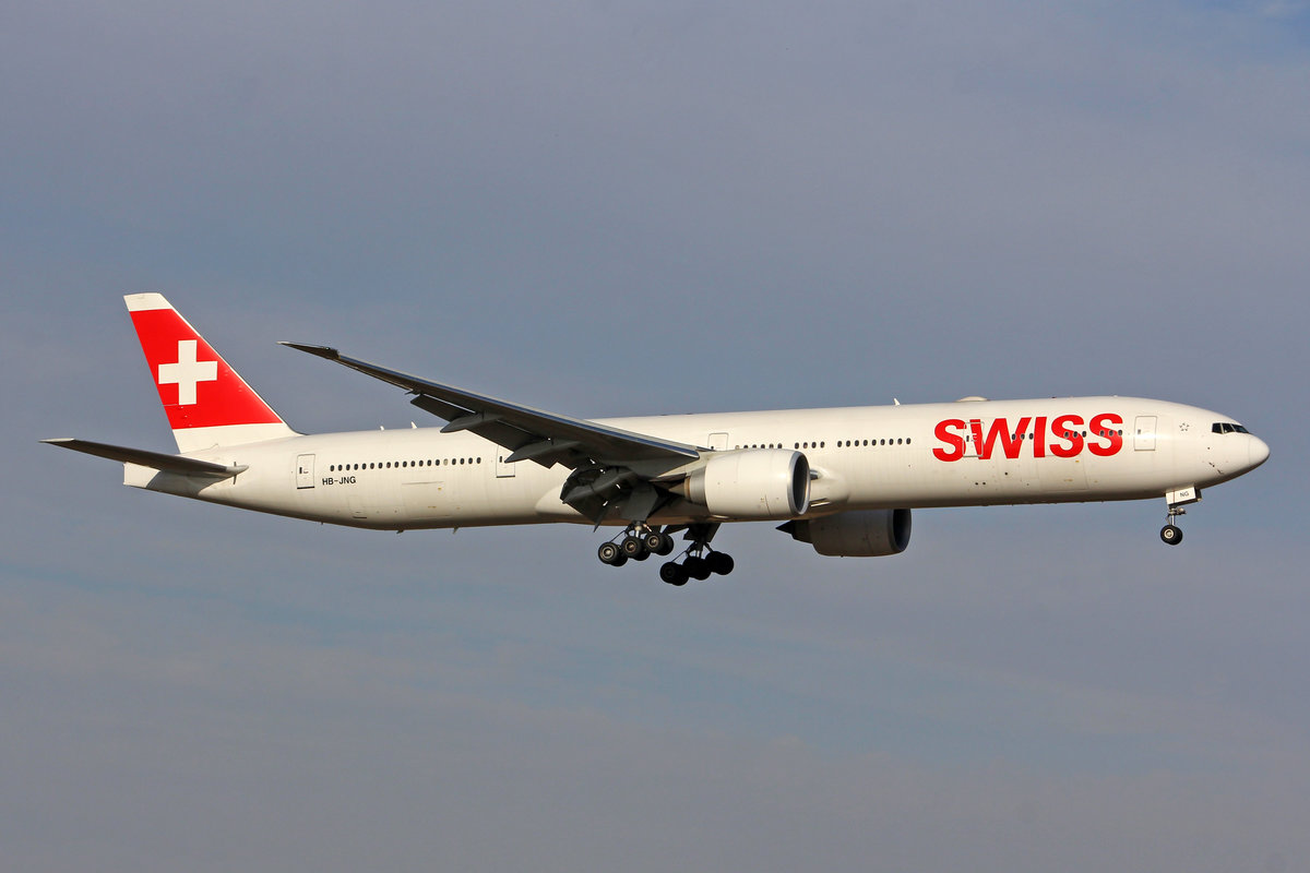SWISS International Air Lines, HB-JNG, Boeing777-3DEER, msn: 62752/1471, 21.Februar 2019, ZRH Zürich, Switzerland.