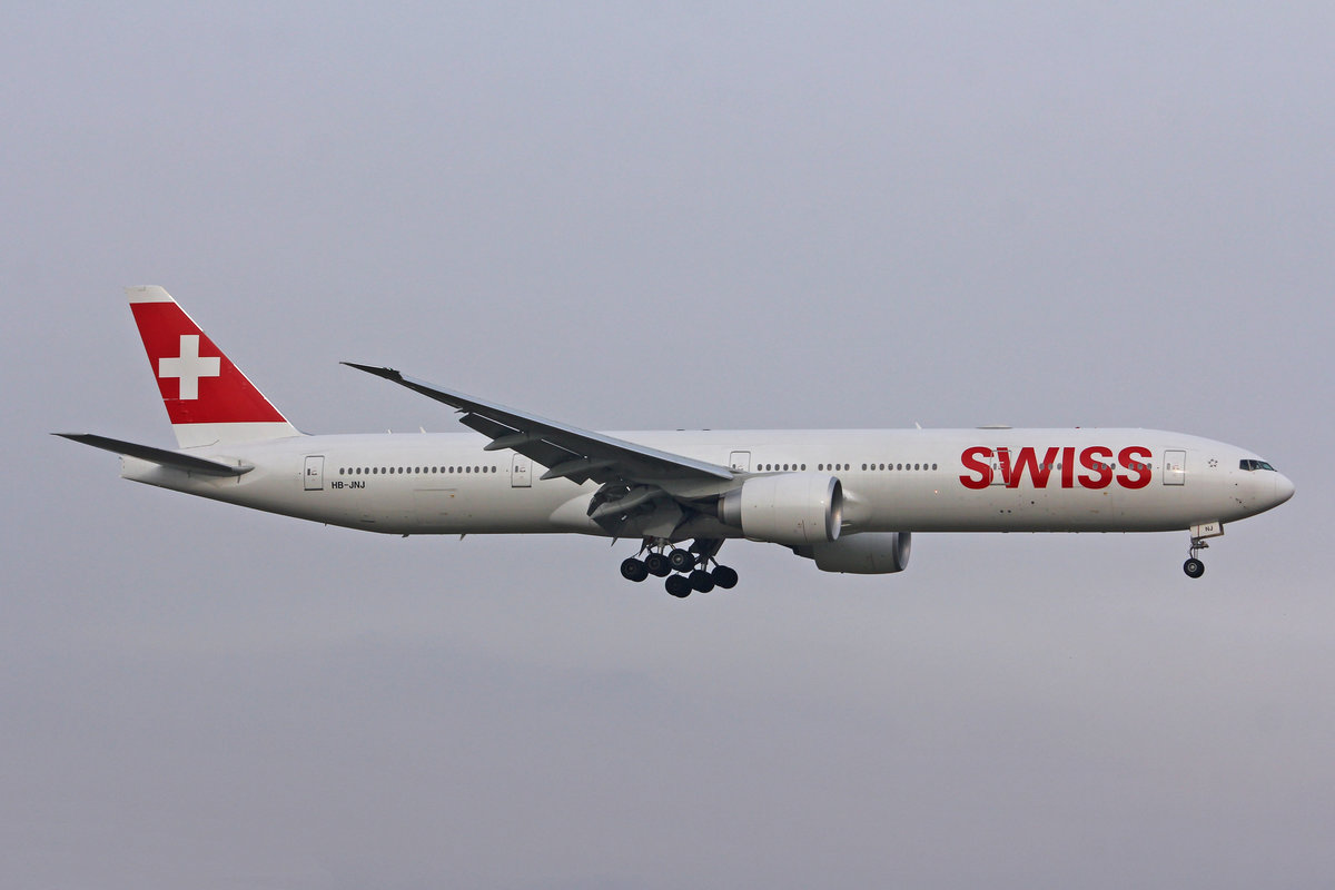 SWISS International Air Lines, HB-JNJ, Boeing 777-3DEER, msn: 62755/1545, 23.Januar 2019, ZRH Zürich, Switzerland.