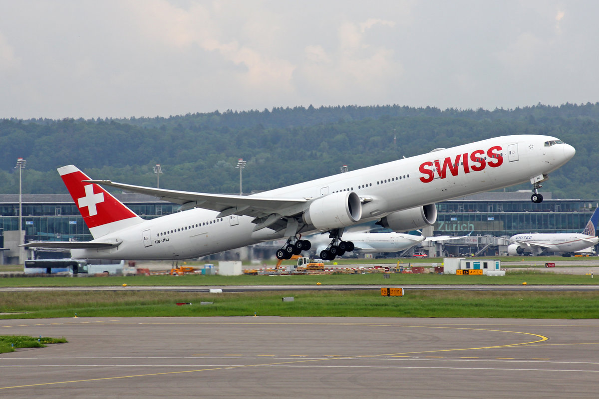 SWISS International Air Lines, HB-JNJ, Boeing 777-3DEER, msn: 62755/1545, 25.Mai 2019, ZRH Zürich, Switzerland.