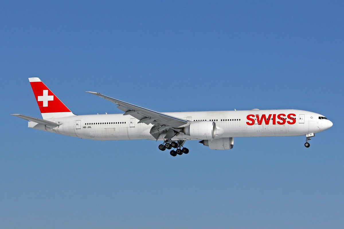 SWISS International Air Lines, HB-JNL, Boeing 777-3DEER, msn: 66092 /1636, 13.Februar 2021, ZRH Zürich, Switzerland.