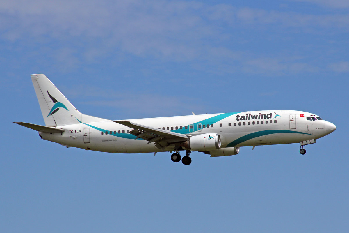 Tailwind Airlines, TC-TLA, Boeing 737-4Q8,  M. Demir Uz , 29.Juli 2017, ZRH Zürich, Switzerland.