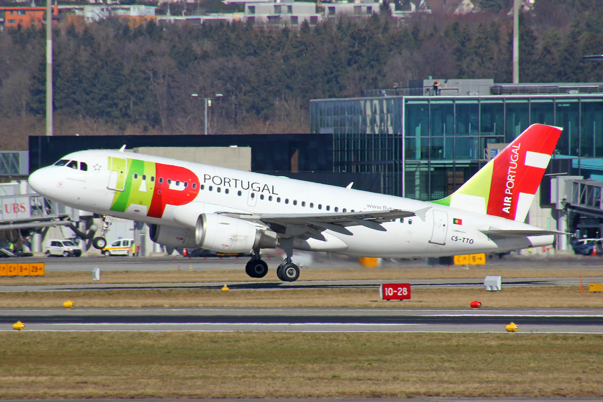 TAP Air Portugal, CS-TTO, Airbus A319-111, msn: 1127, 27.Februar 2019, ZRH Zürich, Switzerland.